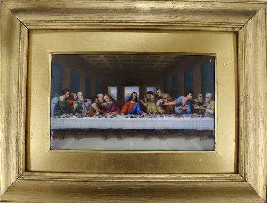 A 19th century German porcelain plaque of The Last Supper